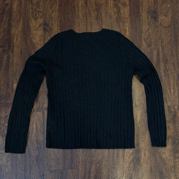 Ribbed Alpaca Semi-Sheer Ribbed Sweater - Picture 3 of 5